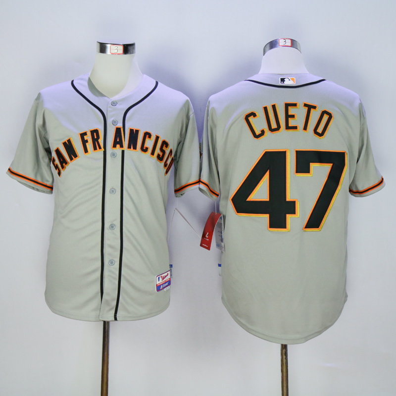 Men San Francisco Giants #47 Cueto Grey MLB Jerseys
